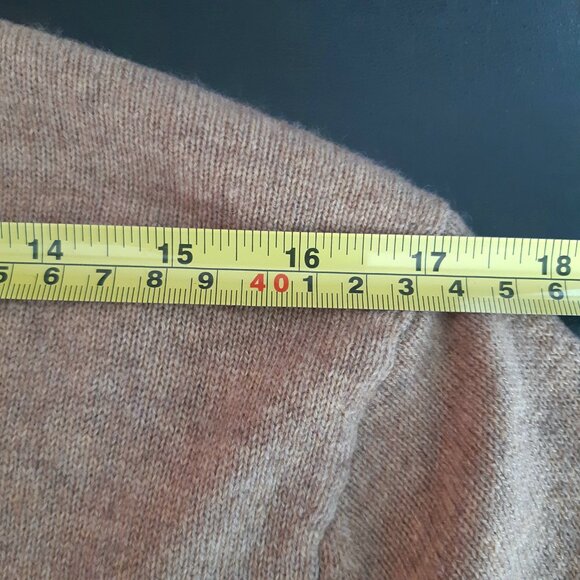 Black Brown 1826 SZ M 100% 2 Ply Cashmere Beige Men's V-Neck Pullover Sweater - Picture 7 of 10